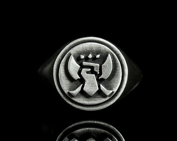 Silver Band Ring Fighter Emblem Ring Silver League Inspired Jewellery League of Legends Hybrid Top Lane Gaming Gift for Gamers