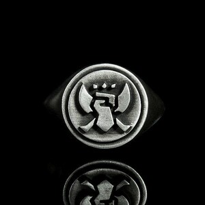 Silver Band Ring Fighter Emblem Ring Silver League Inspired Jewellery League of Legends Hybrid Top Lane Gaming Gift for Gamers