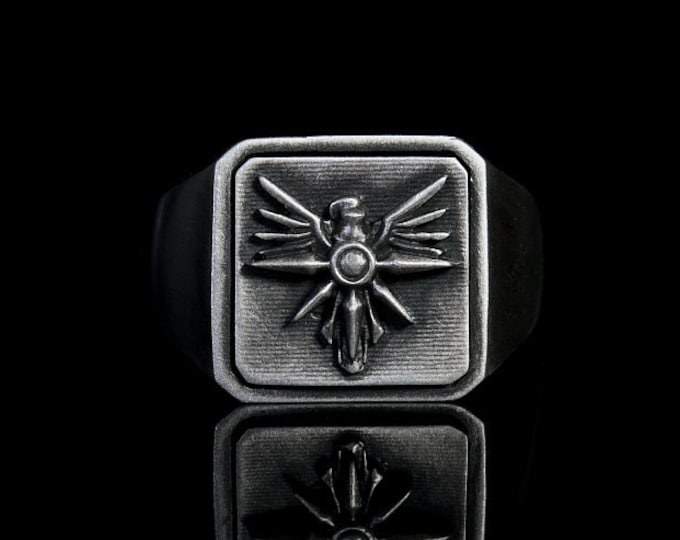 Leona Silver Ring Band Ring Locket of the Iron Solari League of Legends Accessories Gamers Gaming Rings Gift Ideas Gaming Inspired Jewellery