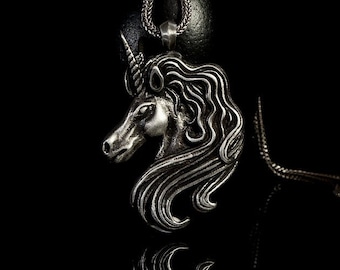 Unicorn Pendant Sterling Silver 925 : Mythical Creature Necklace