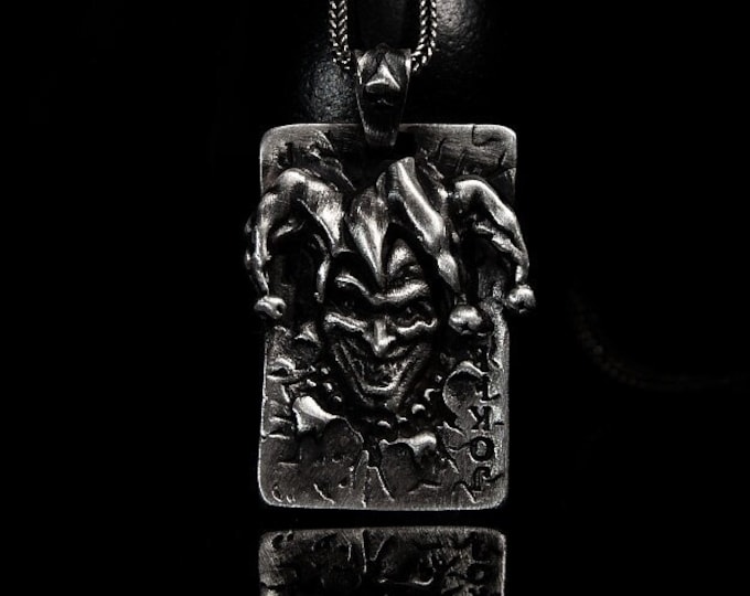 Silver Joker Pendant Handmade 925 Sterling Silver The Joker Card Silver Necklace Card Lovers Gift Ideas