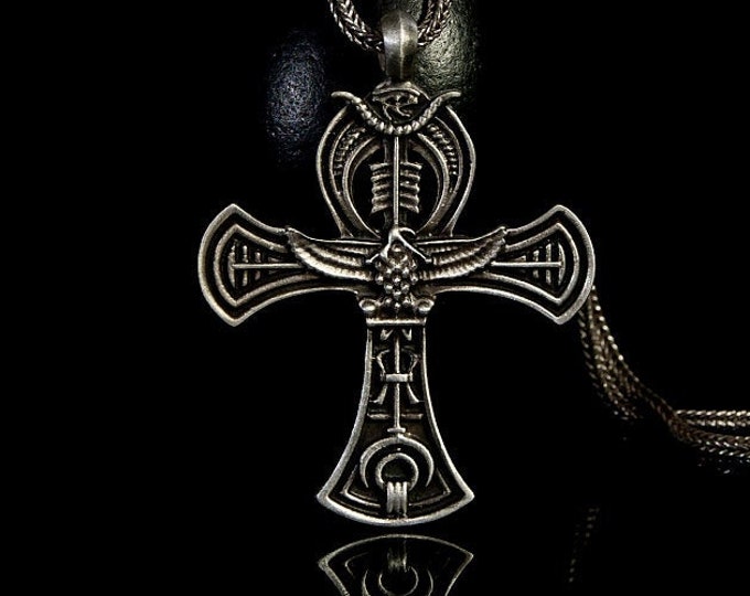 Silver Egyptian Ankh Pendant Egyptian Gods Necklace Key of Life Silver Pendant Egypt Mythology Egyptian Jewellery Egyptian Hieroglyphs