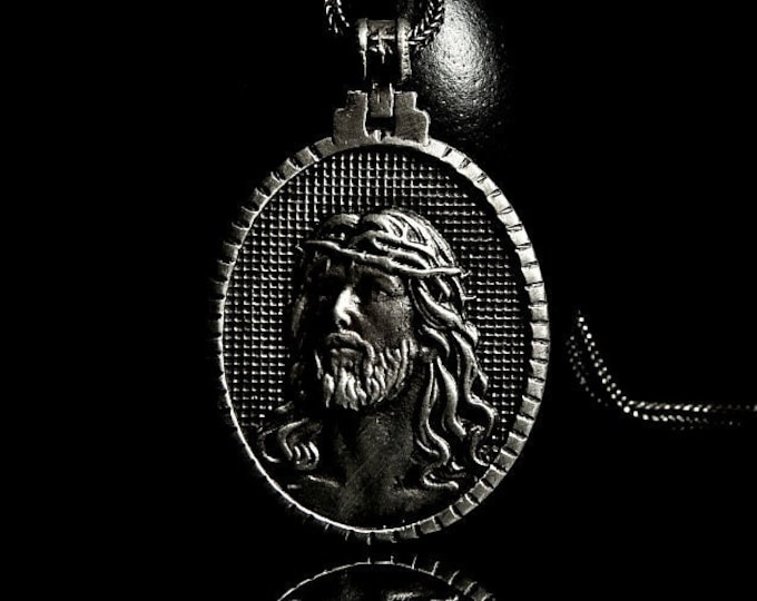 Jesus Christ Silver Pendant Christian Jesus Christ Pendant Silver Religious Pendant Gift Religion