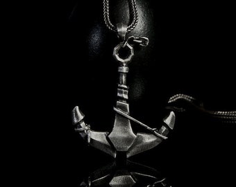 Nautilus Silver Anchor Pendant, League of Legends, Gamer Accessories, Nautilus Pendant, Gaming Pendants, League Accessories, Gaming Inspired