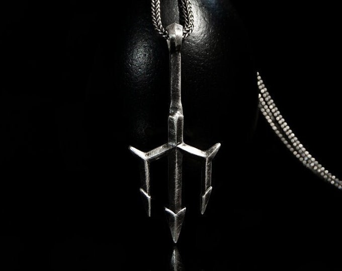 Poseidon Trident Handmade Silver Jewelry for Ashes Ancient Greece  Necklace Ashes Holder One Keepsakes Pendant Jewelry for Men Women