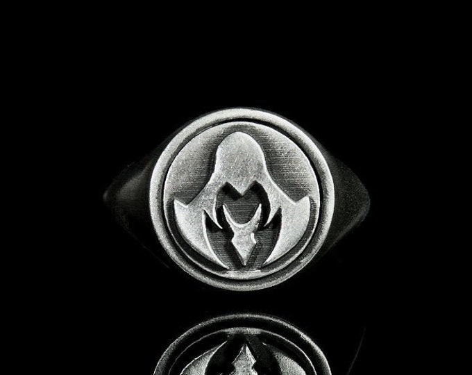 Silver Band Ring Assassins Emblem Ring Silver League Inspired Jewellery League of Legends Assassins Gaming Gift for Gamers