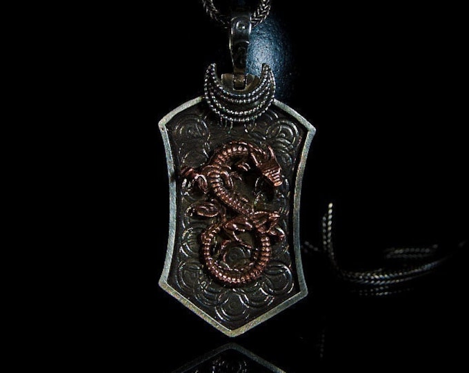 Dragon Silver Pendant, Dragon Pendant, Mythical Dragon, Dragon Necklace, Men Accessories, Men Pendant, Men Gift, Dragon, Fire Dragon, Baron