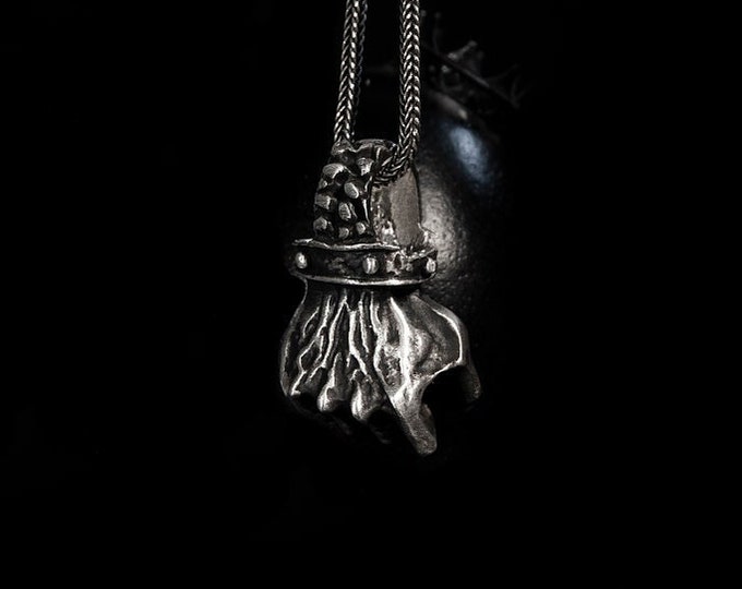 Sylas Silver Fist Handcrafted League Pendant Sylas Chained Fist 925 Sterling Silver Pendant League Inspired Gaming Accessory