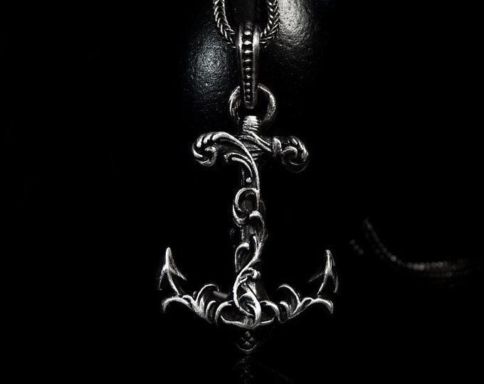 Handmade Silver Anchor Unique Design Handcrafted 925 Sterling Silver Necklace
