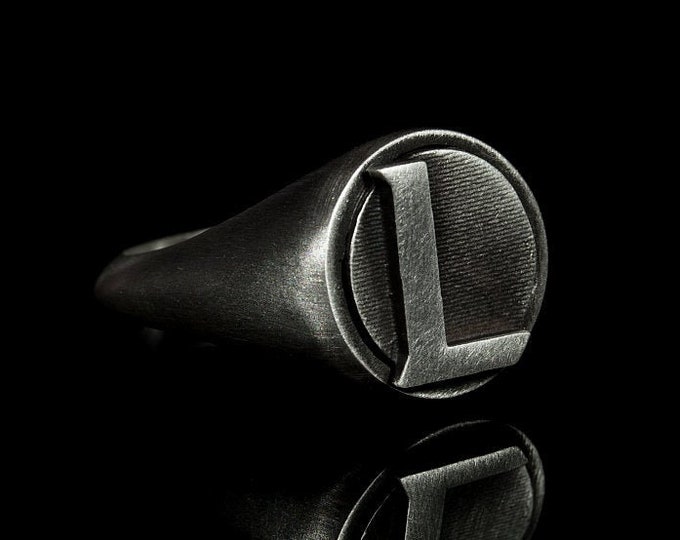 Silver League of Legends Logo Signet Ring LoL Inspired Gamer Accessories Gaming Rings Gamer Gifts Silver Band Ring Gift Ideas Silver Bands