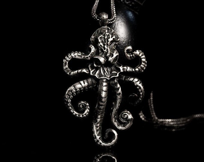 Octopus Silver Pendant, Octopus Neclace, Octopus Pendant, Octopus Art, Detailed Octopus 925 Sterling Silver Pendant Sea Gift