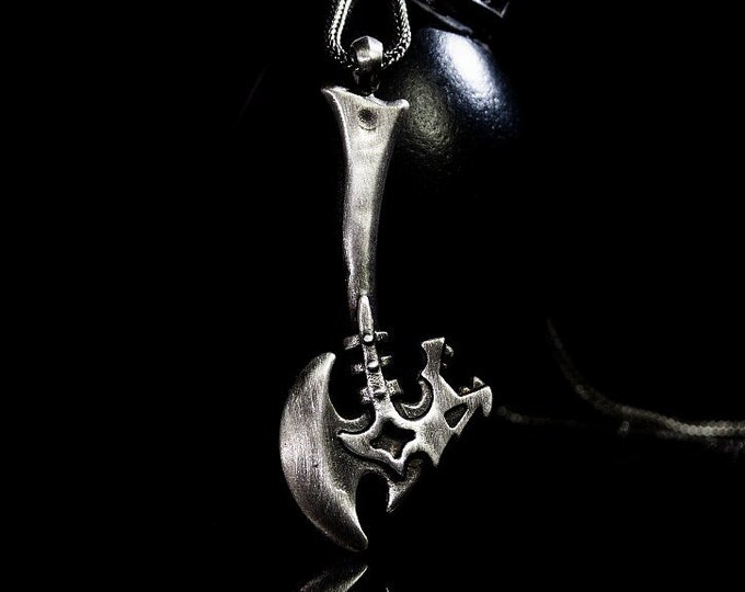 Double Sided Silver Axe Silver Pendant Playmobil Inspired Toy Viking Axe Pendant Two Sided Axe Dragon Breathe Axe Viking Axe Pendant