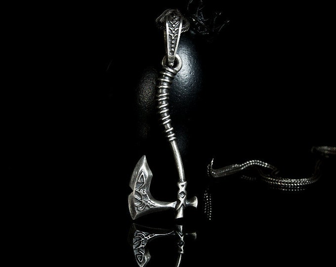 Silver Battle Axe Necklace, Vikings Battle Axe, Men Battle Axe, Men Accessories, Battle Axe Pendant, Vikings Silver Axe, Silver Battle Axe