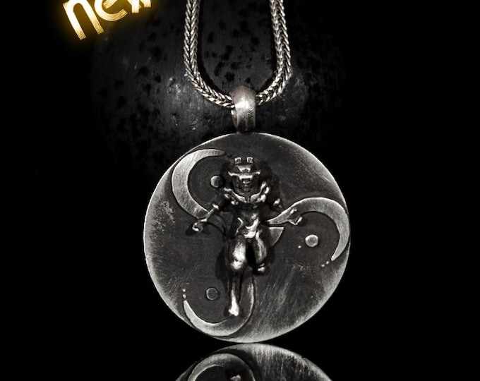 Malzahar Pendant Necklace – League of Legends Jewelry – Handmade Silver Void Mage Charm – LoL Mid Lane Champion Gift – Gamer Cosplay