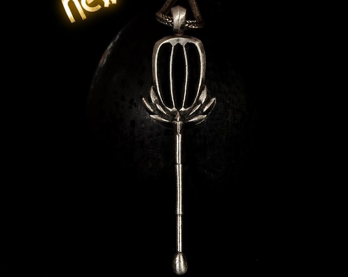 Veigar Staff Pendant Necklace – League of Legends Jewelry – Handmade Silver LoL Mid Lane Mage Charm – Gamer Gift – Cosplay Fantasy Necklace