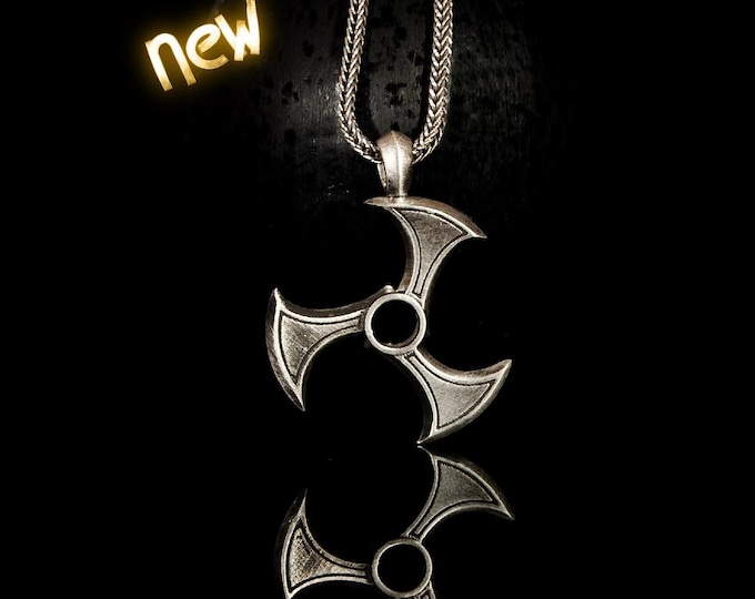 Zed Weapon Pendant Necklace – League of Legends Jewelry – Handmade Silver Assassin Charm – LoL Mid Lane Shadow Ninja Gift – Gamer Cosplay