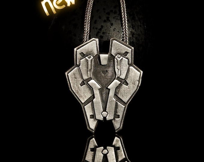 PROJECT Leona Shield Pendant – League of Legends Jewelry – Handmade Silver Cyberpunk LoL Support Charm – Gamer Gift – Sci Fi Cosplay