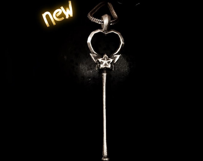 Lulu Star Guardian Pendant Necklace – League of Legends Jewelry – Handmade Silver Magical Staff Charm – LoL Support Gift – Cute Anime