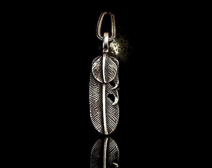 Indian Feather Sterling Silver Necklace Handmade