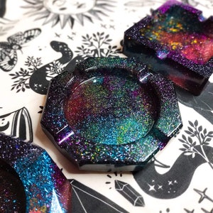 Cosmic Galaxy Ashtray with Symbols