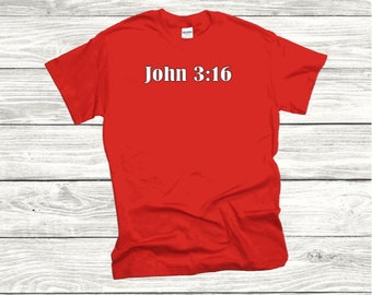 Camiseta cristiana, camisa de Juan 3:16, camisa del versículo de la Biblia, camiseta religiosa, camisa amada, camiseta motivacional, camiseta gráfica de las Escrituras, camisa de fe