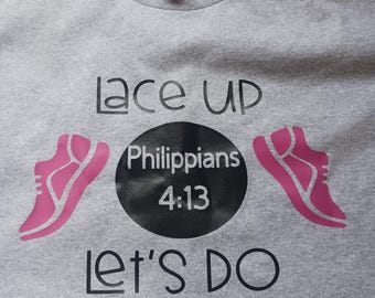 Filipian 4:13, Zabawna koszulka do ćwiczeń, Humorystyczny T-shirt, Prezent na siłownię, Zabawna koszulka Fitness T Cardio, Cel fitness, Cytat z siłowni, Zróbmy to