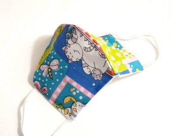 Blue kids Face Mask,  Child Face Mask, Face Mask,  Reusable Face Mask, Cotton Face Mask, Washable Face Mask, USA made