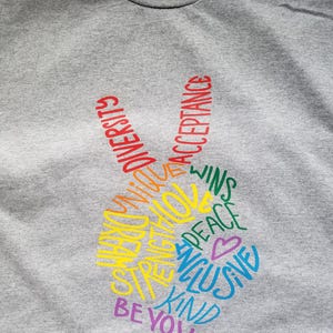 Diversity Equality Shirt, Peace Sign Shirt, Peace Hand Tee, Be Kind, Give Peace a Chance, World Peace T Shirt, Social Justice, Human Rights