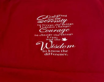 Koszulka Serenity Prayer, odzież chrześcijańska, koszulka Alcohol Anonymous, koszulka chrześcijańska, koszulka AA Recovery, koszulka inspirująca, koszulka religijna Wisdom