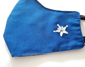 Formal Face Mask  - Blue Graduation Face Mask, Reusable Face Mask, Cotton Face Mask, Face Covering, Face Mask