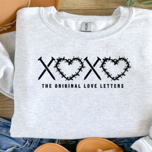 A carta de amor original, camiseta gráfica cristã, moletom religioso, presente de aniversário, a história de amor definitiva, presente de papai para namorados