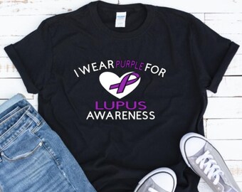 Koszulka Lupus Awareness, Koszulka Pancreatic Cancer, Noszę fiolet na Lupus Tee, Koszulka Lupus Team, Koszulka Survivor, Prezent dla najlepszego przyjaciela, Koszulka Warrior