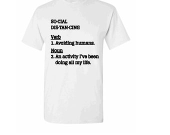 Camiseta de distanciamiento social, camiseta gráfica divertida, introvertida, nerd, camiseta humorística, regalo de moda antisocial, camisa de cita divertida, camiseta divertida peculiar