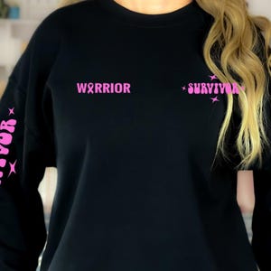 Brustkrebs Überlebendes Sweatshirt, Geschenk für Cancer Krieger, Beat Cancer Shirt, Brustkrebs Pullover, Brustkrebs Pink Ribbon