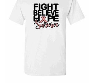 Cancer Tee Hope, Fight to Survive Cancer Tee, Breast Cancer Survivor Shirt, Warrior Cancer Survivor Tee, Cancer Tee, Breast Cancer Chemo Tee