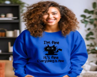 Shirt voor angstbewustzijn, met mij gaat het goed, geestelijke gezondheid, shirt met grappig gezegde, aangepast T-shirt, motiverend T-shirt, humoristisch alles is goed Sweatshirt