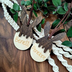 Personalized Easter Basket Tag | Custom Bunny Tag | Easter Egg Chocolate | Wooden Kids Name Tag | Gift Tag