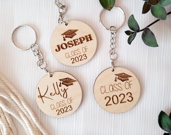 Class of 2023 Wooden Grad Keychain | Personalized Graduation Gift