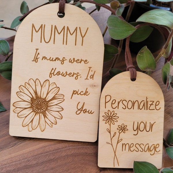 Personalized Wooden Tags | Custom Gift Tag for Kid, Friend, Mom, Dad, Teacher, Family | Engraved lettering