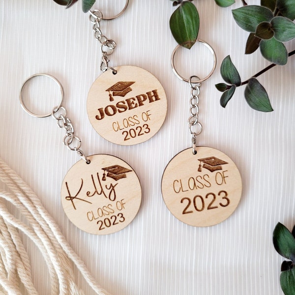 Class of 2023 Wooden Grad Keychain | Personalized Graduation Gift