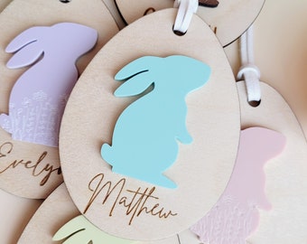 Easter Basket Tag | Custom | Name Bunny Tag | Engraved Easter Kid's Basket Tag