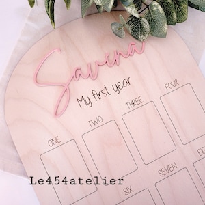 Tablero de fotos del primer año del bebé | Decoración del primer cumpleaños | Un año de fotos