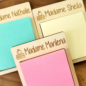 Post-it® Notes Holder Personalized | Sticky notes holder |  Appreciation Teacher Gift | End of year Teacher Gift | Desk Accessories