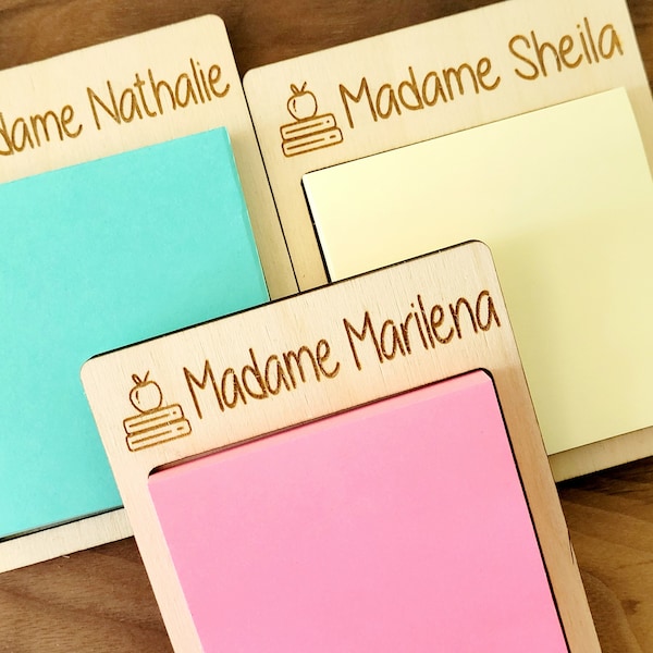 Sticky Note Holder Personalized | | Appreciation Teacher Gift | End of year Teacher Gift | Desk Accessories