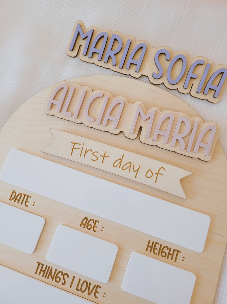 Reusable wooden first day of school sign that can be updated each year for back to school photos