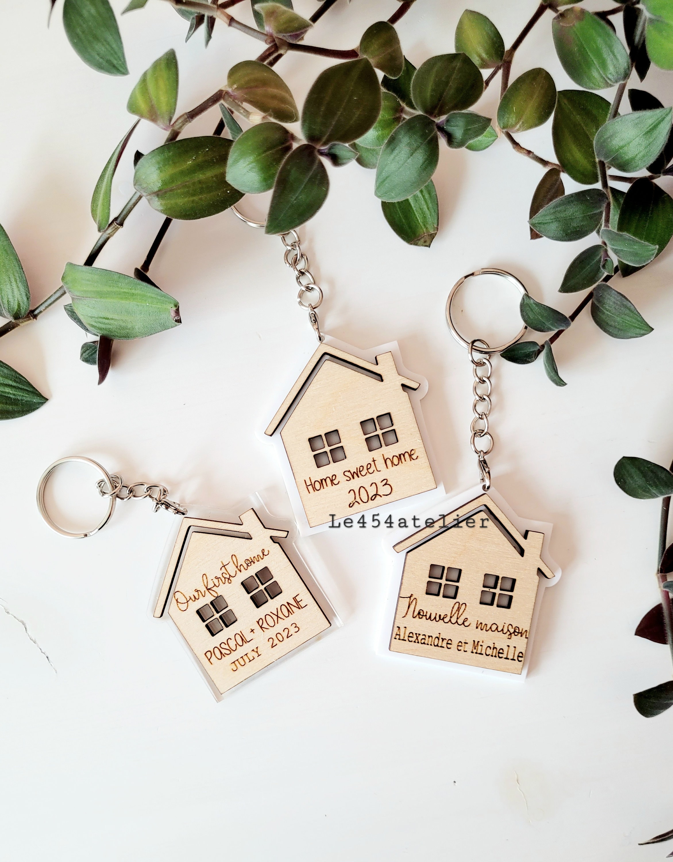 Personalized First Home Keychain Set, Custom Engraved Keychain ...