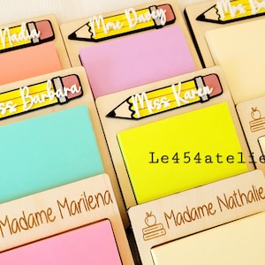 Post-it® Notes Holder Personalized | Sticky notes holder |  Appreciation Teacher Gift | End of year Teacher Gift | Desk Accessories