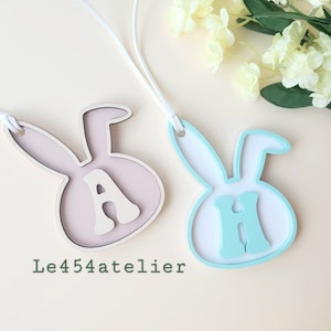 Easter Bunny Tag | Initial Easter Tag | Custom Name Bunny Tag | Monogram Easter Kid's Basket Tag