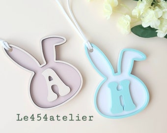 Easter Bunny Tag | Initial Easter Tag | Custom Name Bunny Tag | Monogram Easter Kid's Basket Tag