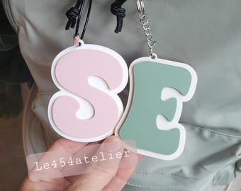 Letter Backpack Tag, Personalized Tag for Kid's Luggage, Diaper Bag, Groovy Letter Tag